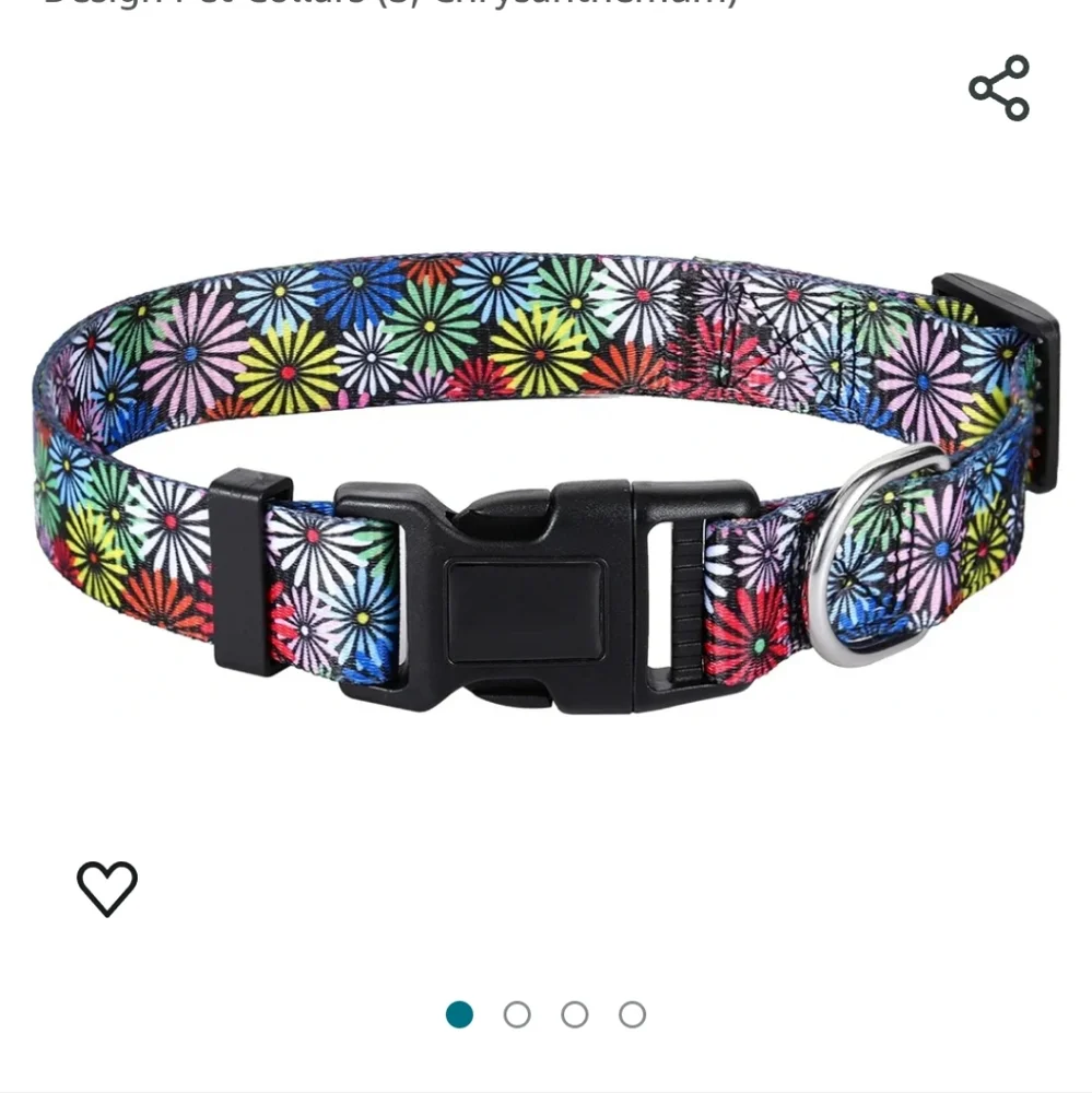 New with tags! Happy Pet Happy Family adjustable floral dog collar medium